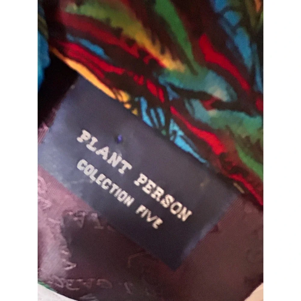 J. Garcia Mens Silk Tie Plant Person Collection Five‎ Abstract Yellow Green Blue